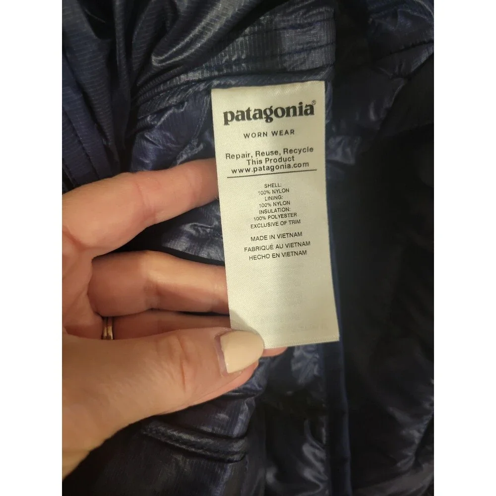 Patagonia Micro Puff Hooded Jacket Women's XS Navy Lightweight Insulated Outdoor - Picture 9 of 13